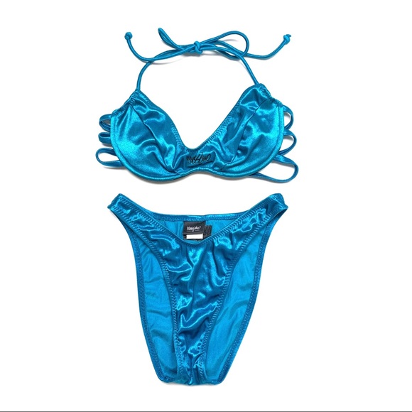 Vintage Other - Vintage 80s 90s mossimo metallic blue bikini set